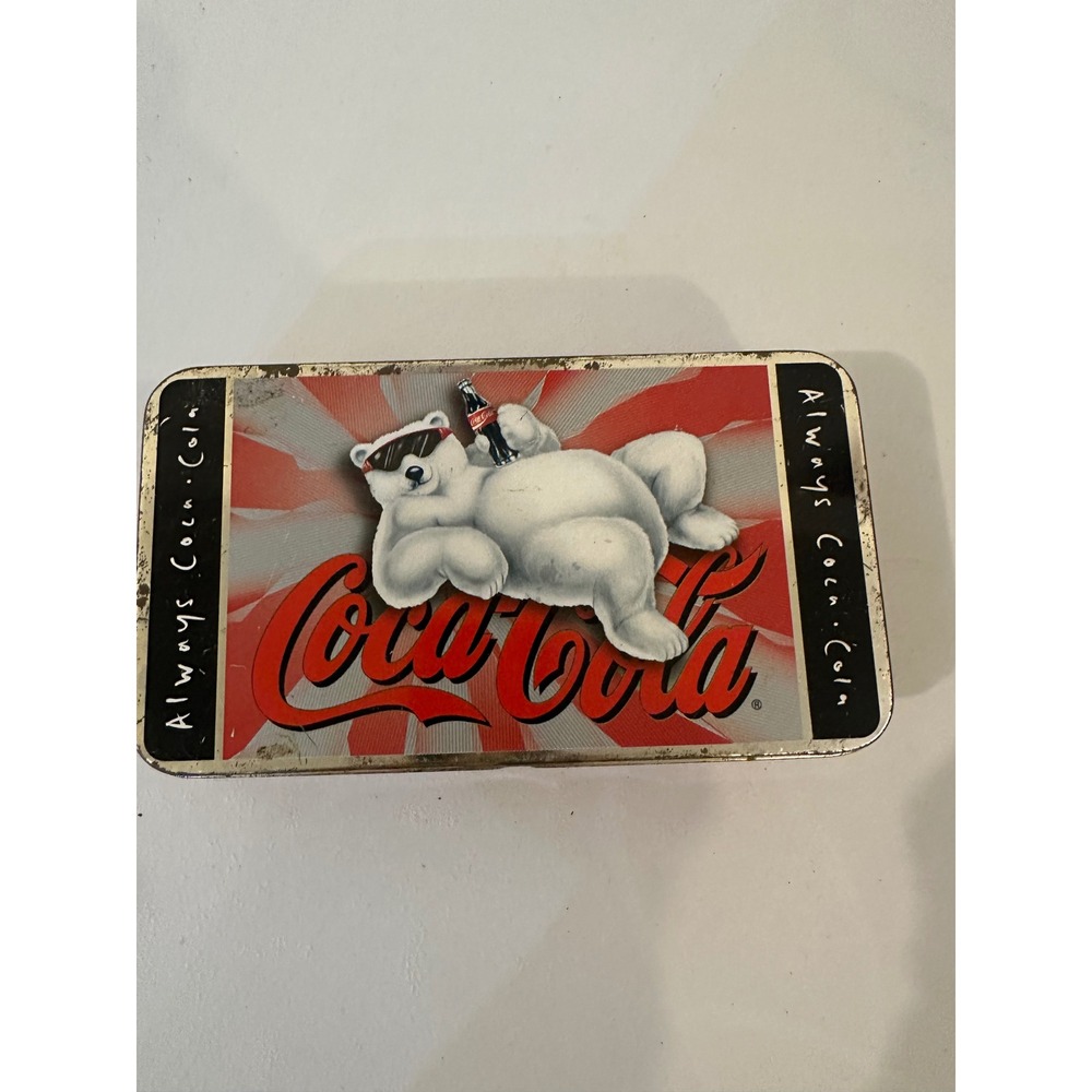 Vintage 1997 Coca-Cola Polar Bear Metal Tin Always Coca-Cola Collectible Box